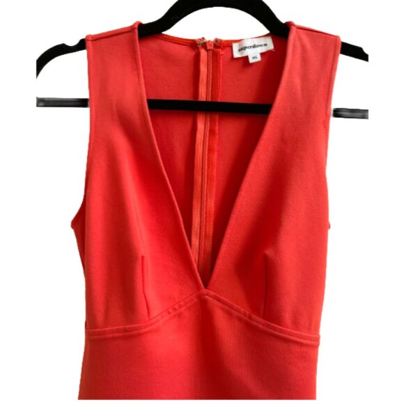 Superdown Skye Vibrant Orange Ruched Wrap Mini Dress REVOLVE Bodycon XS - Picture 4 of 12